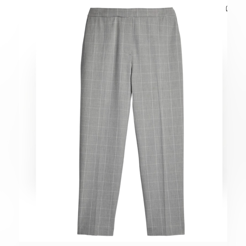 HUDSON Pant Ankle Cropped Lovely Grey White Wide Check Lovely Condition Sz L